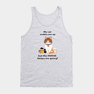 Morning Cat and Coffee Tank Top